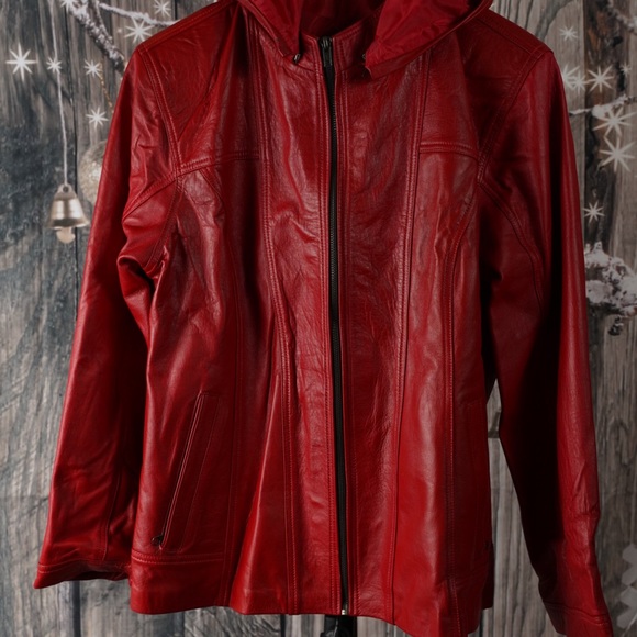 Leather Jacket Red made in Cotacachi- Ecuador| XXL - Picture 3 of 7